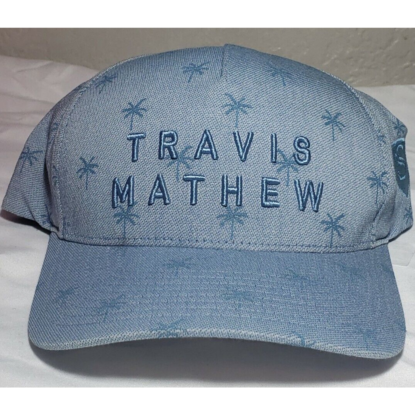 Travis Mathew Hat Palm Trees Golf Snapback Blue One Ten 110 Flexfit Tech